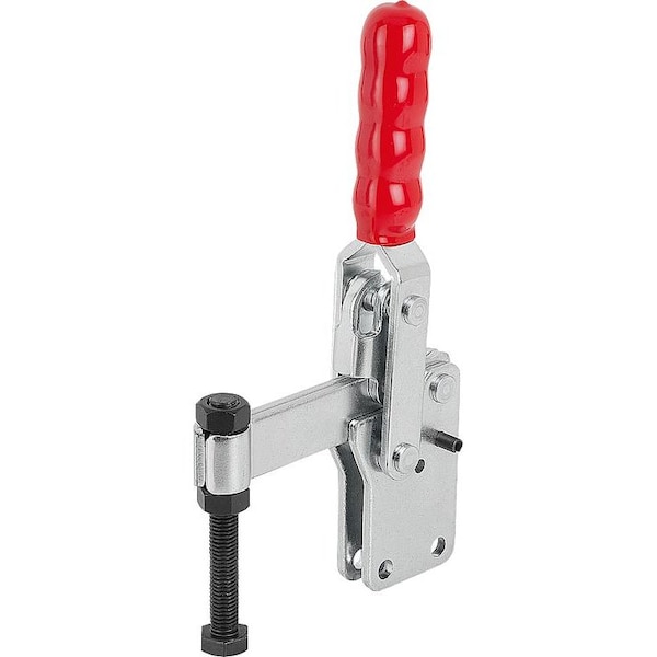 Toggle Clamp, Vertical Foot, Std, F1=2400, Fixed Clamp Spindle M08X50, Steel Zinc Plated